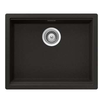 Chiuveta bucatarie Schock Lahti N-100L Cristalite Onyx 556 x 456 mm, compozit granit, montare pe/sub blat, negru metalizat