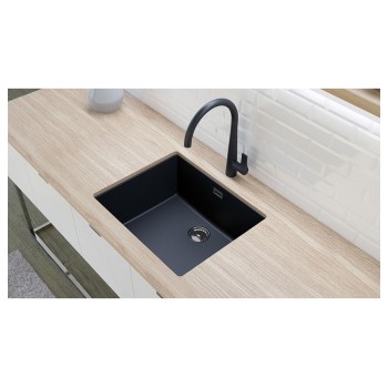 Chiuveta bucatarie Schock Greenwich N-100L 556 x 456 mm Cristadur Polaris, alb polar cu parti vizibile Cupru