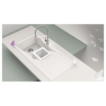 Chiuveta bucatarie Schock Waterfall D-150 Cristadur Berry 1000 x 500 mm, reversibila, montare pe blat, purpuriu roz