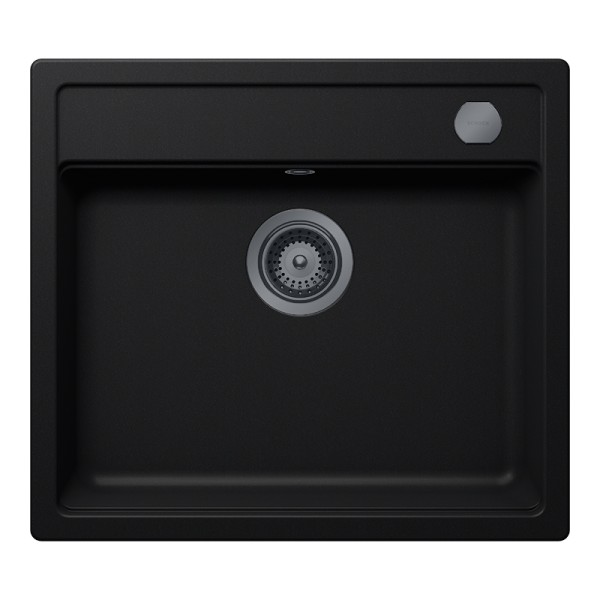 Chiuveta bucatarie Schock Mono N-100 570 x 510 mm Cristadur Puro, negru intens cu parti vizibile Gunmetal
