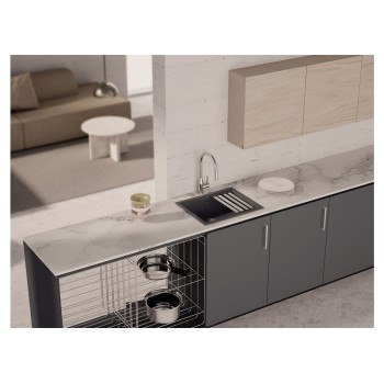 Chiuveta bucatarie Schock Kiruna N-100L Cristadur Green Line Ivy 556 x 456 mm, montare pe/sub blat, verde inchis intens