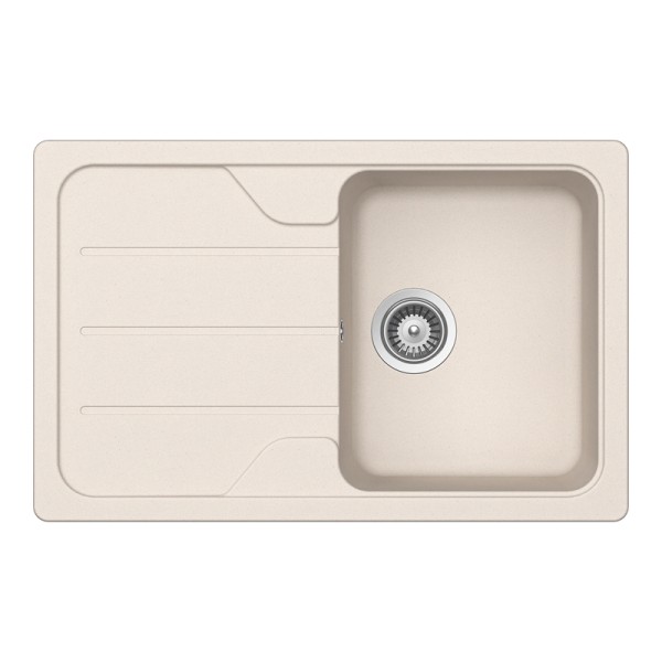 Chiuveta bucatarie Schock Formhaus D-100S Cristalite Everest 780 x 500 mm, compozit granit, reversibila, montare pe blat, greige