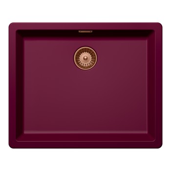Chiuveta bucatarie Schock Greenwich N-100L 556 x 456 mm Cristadur Berry, purpuriu roz cu parti vizibile Cupru
