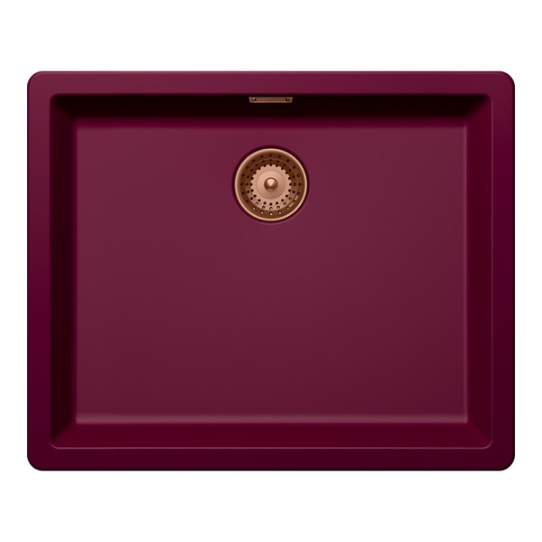 Chiuveta bucatarie Schock Greenwich N-100L 556 x 456 mm Cristadur Berry, purpuriu roz cu parti vizibile Cupru