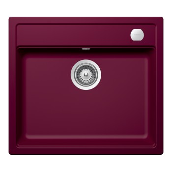 Chiuveta bucatarie Schock Mono N-100 Cristadur Berry 570 x 510 mm cu sifon, compozit granit, montare pe blat, purpuriu roz