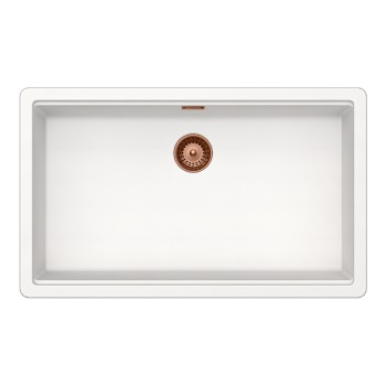 Chiuveta bucatarie Schock Greenwich N-100XL 750 x 456 mm Cristadur Polaris, alb polar cu parti vizibile Cupru