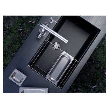 Chiuveta bucatarie Schock Greenwich N-100XL 750 x 456 mm Cristadur Polaris, alb polar cu parti vizibile Cupru