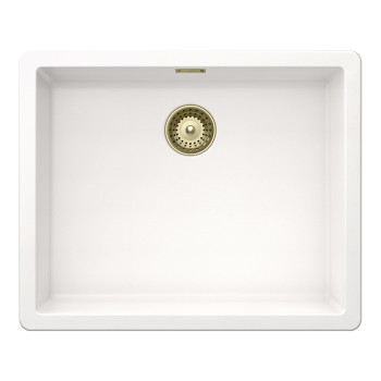 Chiuveta bucatarie Schock Greenwich N-100L 556 x 456 mm Cristadur Polaris, alb polar cu parti vizibile White Gold