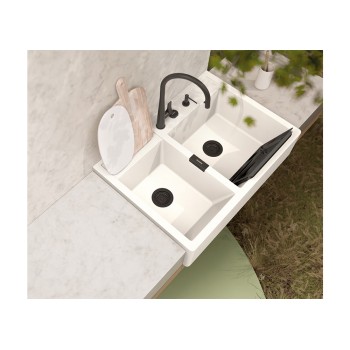 Chiuveta bucatarie Schock Kallio M-175 Cristadur Green Line Ivy 898 x 630 mm cu sifon, montare modul, verde inchis intens