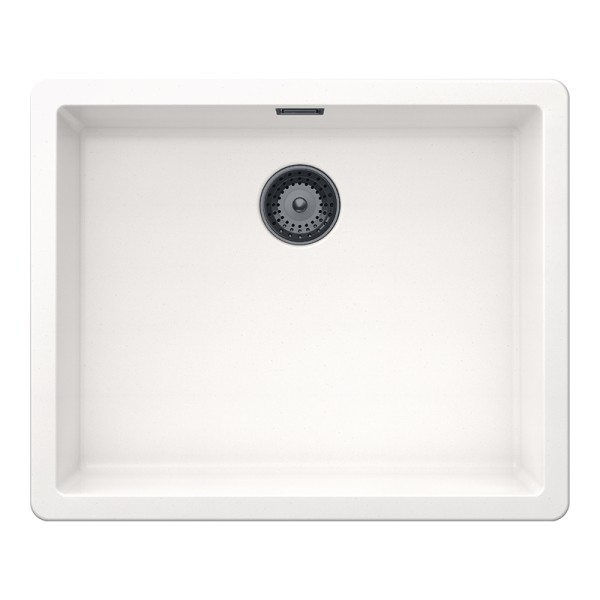 Chiuveta bucatarie Schock Greenwich N-100L 556 x 456 mm Cristadur Polaris, alb polar cu parti vizibile Gunmetal