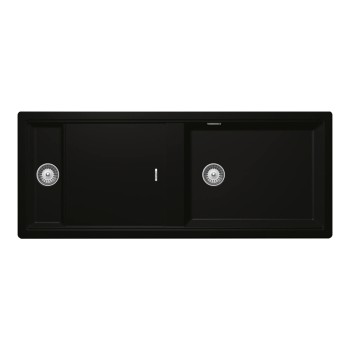 Chiuveta bucatarie Schock Prepstation D-150 Cristadur Green Line Night 1140 x 460 mm, reversibila, pe/sub blat, negru profund