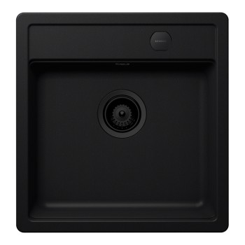 Chiuveta bucatarie Schock Mono N-100S 490 x 510 mm Cristadur Puro, negru intens cu parti vizibile Puro