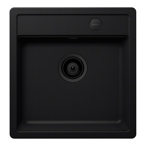 Chiuveta bucatarie Schock Mono N-100S 490 x 510 mm Cristadur Puro, negru intens cu parti vizibile Puro