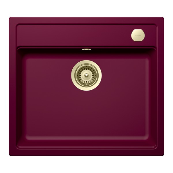 Chiuveta bucatarie Schock Mono N-100 570 x 510 mm Cristadur Berry, purpuriu roz cu parti vizibile White Gold