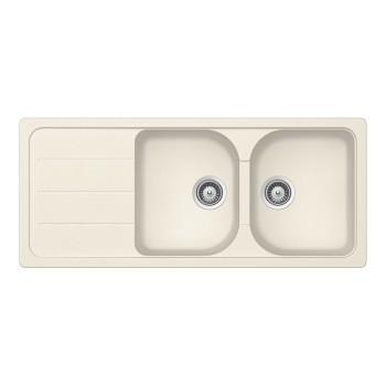 Chiuveta bucatarie Schock Formhaus D-200 Cristalite Vanilla 1160 x 500 mm, reversibila, montare pe blat, bej deschis