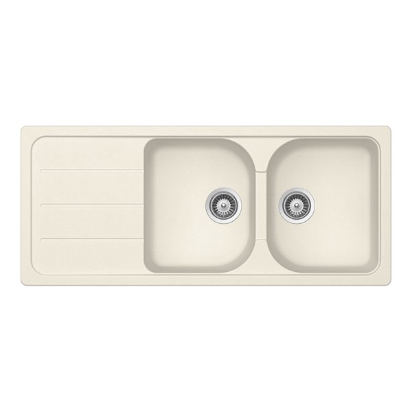 Chiuveta bucatarie Schock Formhaus D-200 Cristalite Vanilla 1160 x 500 mm, reversibila, montare pe blat, bej deschis