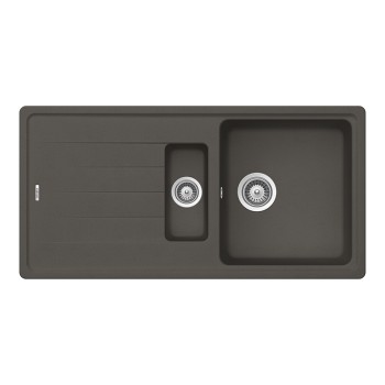 Chiuveta bucatarie Schock Element D-150 Cristalite Asphalt 1000 x 500 mm, reversibila, montare pe blat, gri asfalt