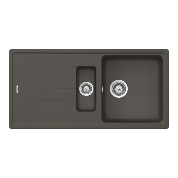 Chiuveta bucatarie Schock Element D-150 Cristalite Asphalt 1000 x 500 mm, reversibila, montare pe blat, gri asfalt