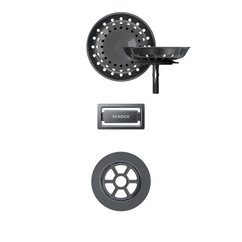 Chiuveta bucatarie Schock Greenwich N-100XL 750 x 456 mm Cristadur Puro, negru intens cu parti vizibile Gunmetal