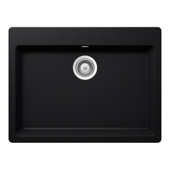 Chiuveta bucatarie Schock Galaxy N-100L Cristadur Puro 700 x 530 mm, compozit granit, montare pe blat, negru intens