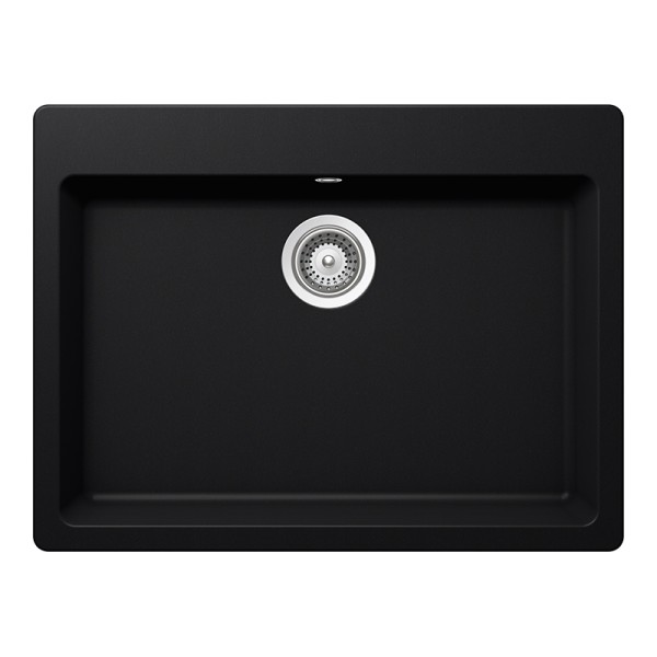 Chiuveta bucatarie Schock Galaxy N-100L Cristadur Puro 700 x 530 mm, compozit granit, montare pe blat, negru intens