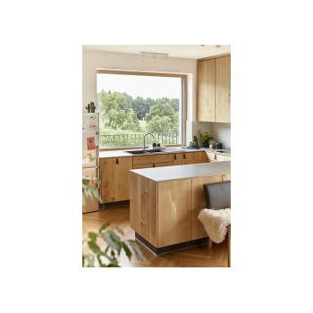 Chiuveta bucatarie Schock Signus D-200 Cristadur Polaris 1160 x 500 mm, compozit granit, reversibila, montare pe blat, alb polar