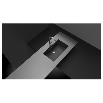 Chiuveta bucatarie Schock Greenwich N-100XL 750 x 456 mm Cristadur Puro, negru intens cu parti vizibile White Gold