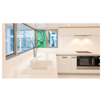 Chiuveta bucatarie Schock Manhattan D-150S Cristalite Vanilla 780 x 500 mm, reversibila, montare pe blat, bej deschis