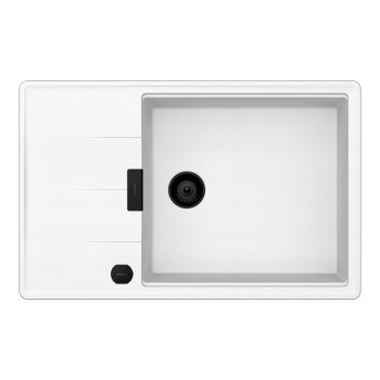 Chiuveta bucatarie Schock Tia D-100LS 780 x 500 mm Cristadur Polaris, alb polar cu parti vizibile Puro