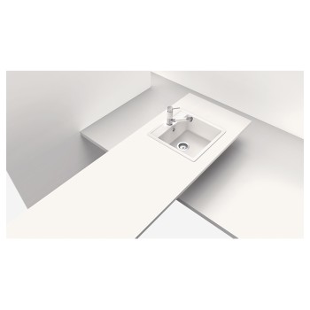 Chiuveta bucatarie Schock Nemo N-100S Cristalite Vanilla 490 x 510 mm, compozit granit, montare pe blat, bej deschis