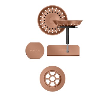 Chiuveta bucatarie Schock Tia D-100LS 780 x 500 mm Cristadur Polaris, alb polar cu parti vizibile Cupru