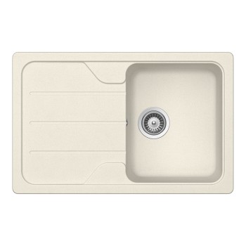 Chiuveta bucatarie Schock Formhaus D-100S Cristalite Vanilla 780 x 500 mm, reversibila, montare pe blat, bej deschis