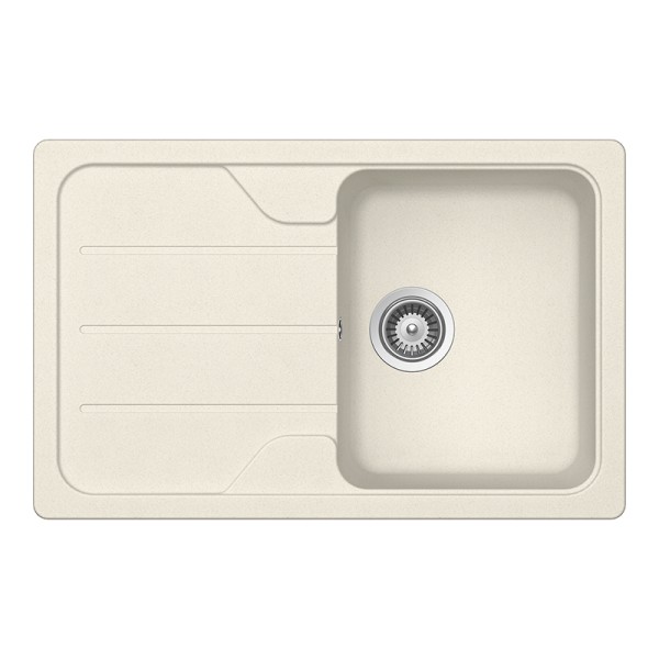 Chiuveta bucatarie Schock Formhaus D-100S Cristalite Vanilla 780 x 500 mm, reversibila, montare pe blat, bej deschis