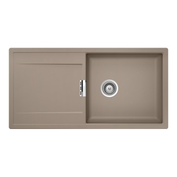 Chiuveta bucatarie Schock Mono D-100L Cristadur Green Line Twilight 1000 x 510 mm, reversibila, montare pe blat, gri taupe
