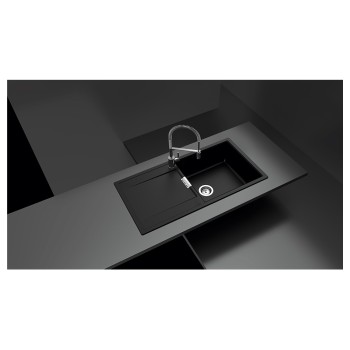 Chiuveta bucatarie Schock Mono D-100L Cristadur Green Line Twilight 1000 x 510 mm, reversibila, montare pe blat, gri taupe