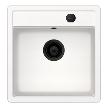 Chiuveta bucatarie Schock Mono N-100S 490 x 510 mm Cristadur Polaris, alb polar cu parti vizibile Puro