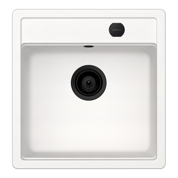 Chiuveta bucatarie Schock Mono N-100S 490 x 510 mm Cristadur Polaris, alb polar cu parti vizibile Puro
