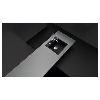 Chiuveta bucatarie Schock Mono N-100S 490 x 510 mm Cristadur Polaris, alb polar cu parti vizibile Puro