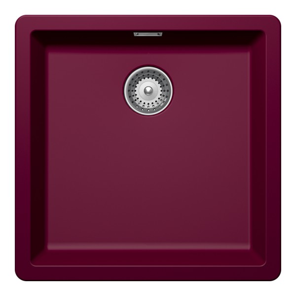 Chiuveta bucatarie Schock Greenwich N-100 Cristadur Berry 456 x 456 mm, compozit granit, montare pe/sub blat, purpuriu roz