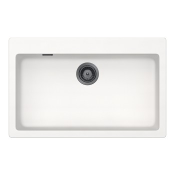 Chiuveta bucatarie Schock Signus N-100XL 790 x 500 mm Cristadur Polaris, alb polar cu parti vizibile Gunmetal