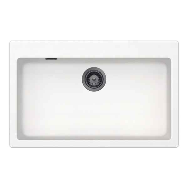 Chiuveta bucatarie Schock Signus N-100XL 790 x 500 mm Cristadur Polaris, alb polar cu parti vizibile Gunmetal