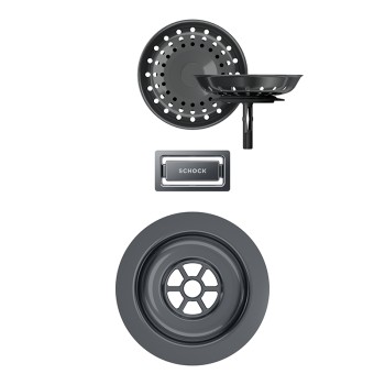 Chiuveta bucatarie Schock Signus N-100XL 790 x 500 mm Cristadur Polaris, alb polar cu parti vizibile Gunmetal