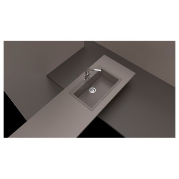 Chiuveta bucatarie Schock Signus N-100XL 790 x 500 mm Cristadur Polaris, alb polar cu parti vizibile Gunmetal