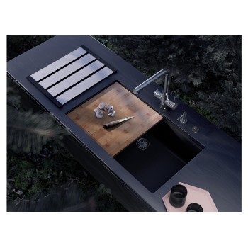 Chiuveta bucatarie Schock Greenwich N-100XL 750 x 456 mm Cristadur Polaris, alb polar cu parti vizibile Gunmetal