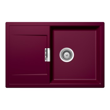 Chiuveta bucatarie Schock Mono D-100 Cristadur Berry 765 x 510 mm, compozit granit, reversibila, montare pe blat, purpuriu roz