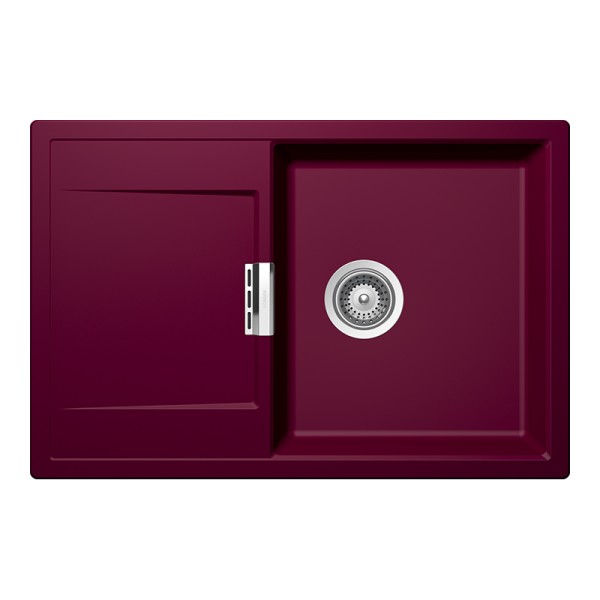 Chiuveta bucatarie Schock Mono D-100 Cristadur Berry 765 x 510 mm, compozit granit, reversibila, montare pe blat, purpuriu roz