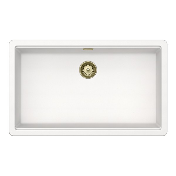 Chiuveta bucatarie Schock Greenwich N-100XL 750 x 456 mm Cristadur Polaris, alb polar cu parti vizibile White Gold