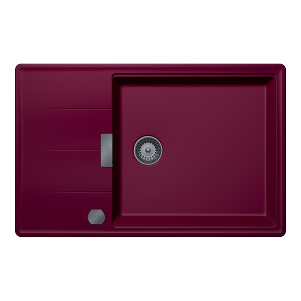 Chiuveta bucatarie Schock Tia D-100LS 780 x 500 mm Cristadur Berry, purpuriu roz cu parti vizibile Gunmetal