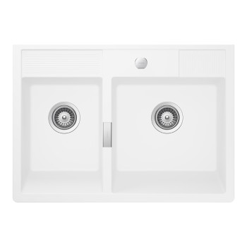 Chiuveta bucatarie Schock Kallio M-175 Cristadur Green Line Day 898 x 630 mm cu sifon, montare modul, alb imaculat