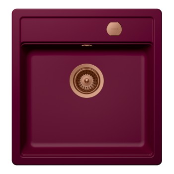 Chiuveta bucatarie Schock Mono N-100S 490 x 510 mm Cristadur Berry, purpuriu roz cu parti vizibile Cupru